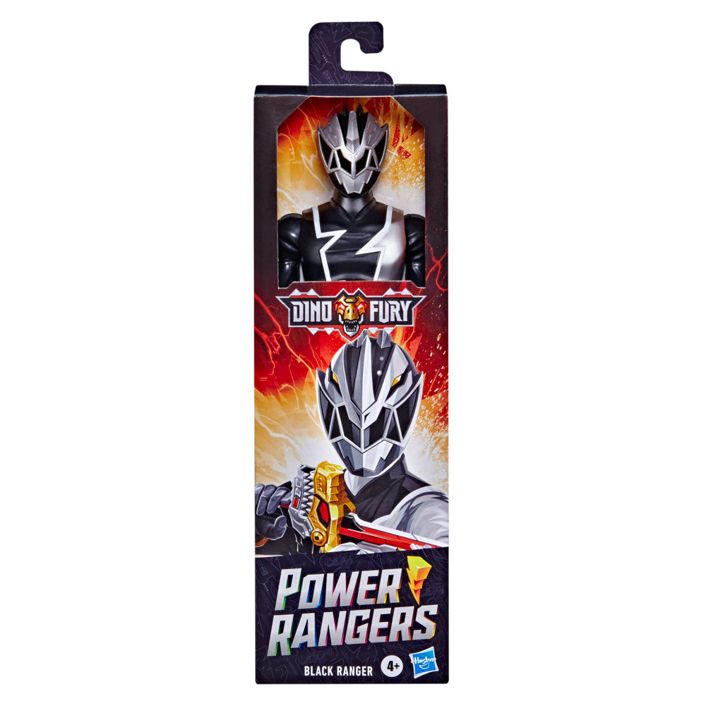 Hot! 12-Inch Power Rangers Dino Fury Black Ranger Figure