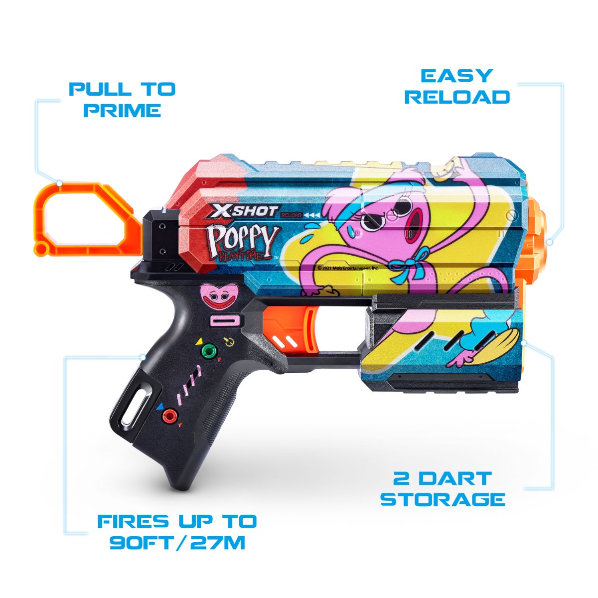 Hot Sale! ZURU X Shot Flux Poppy Playtime Kissy Skins Blaster Toy