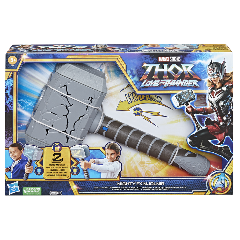 Marvel Thor Love And Thunder Electronic Mighty FX Mjolnir Hammer Toy