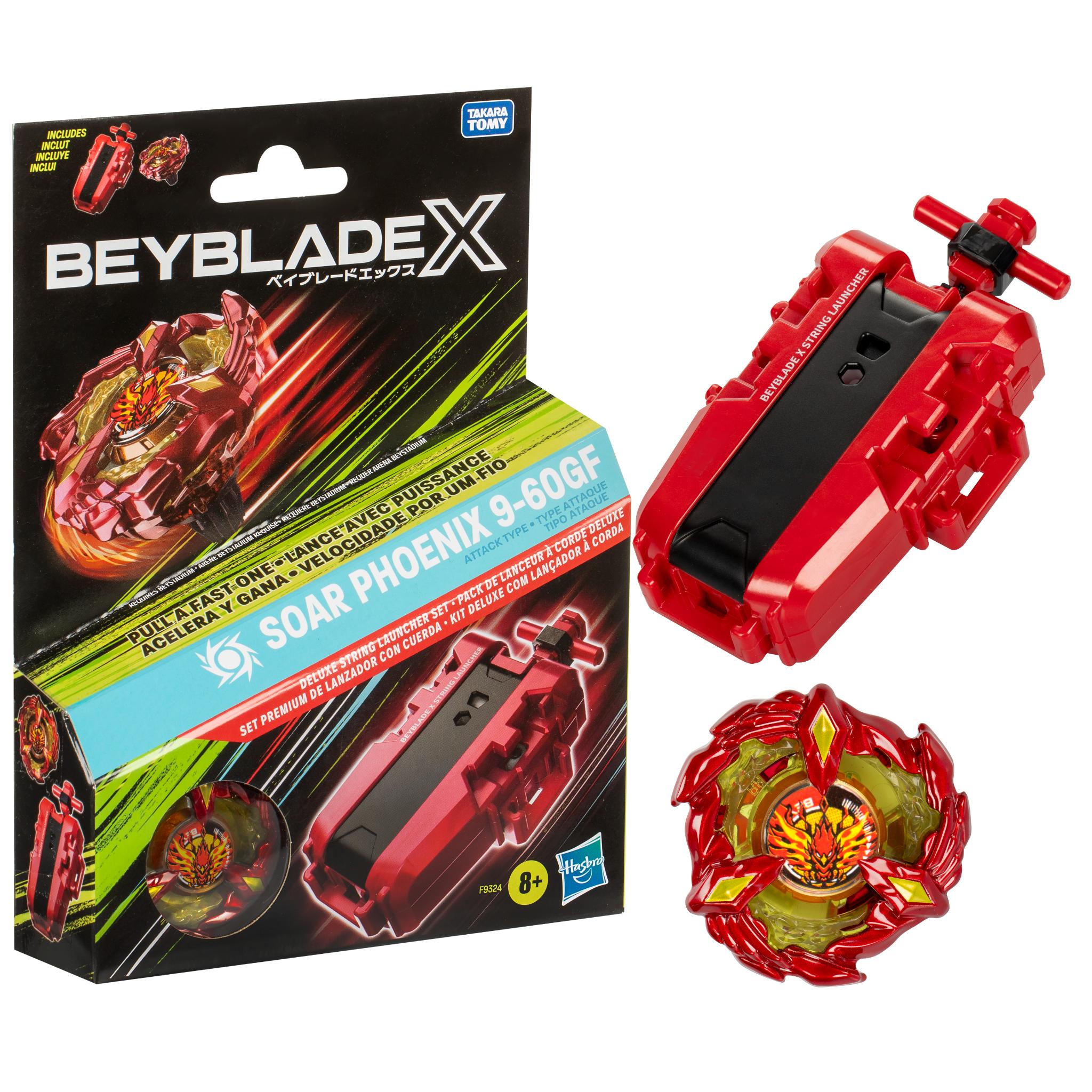 Beyblade X Deluxe Soar Phoenix String Launcher Set with Right - Spinning Top