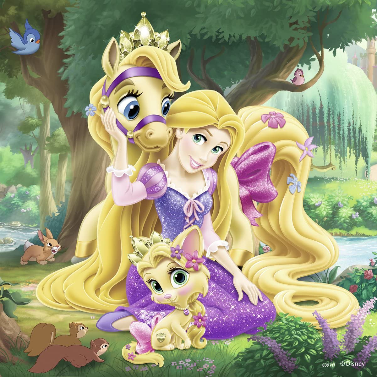Ravensburger Disney Puzzle: Belle, Cinderella & Rapunzel - 3 Sets of 49 Pieces, Ideal Gift!