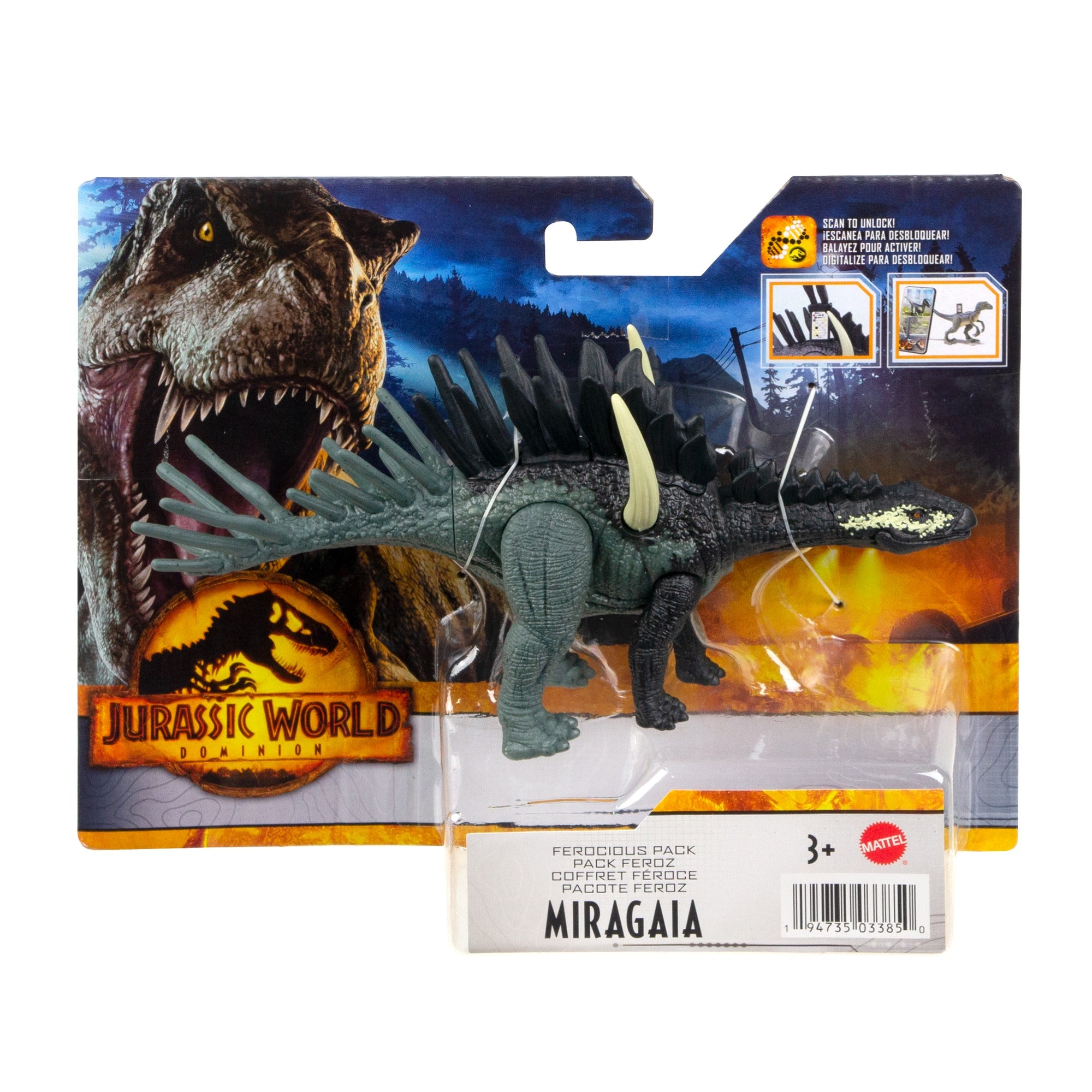 Jurassic World Dominion Ferocious Pack - Exciting Miragaia Dinosaur Toy for Kids