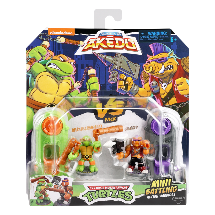 Akedo Teenage Mutant Ninja Turtles S1 - Michelangelo Vs Bebop Versus Pack, Exclusive Battle Fun!