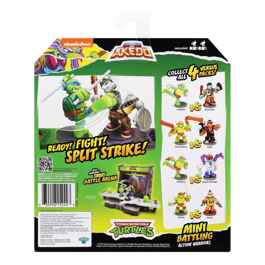 Akedo Teenage Mutant Ninja Turtles Season 1 Versus Pack: Donatello vs. Baxter Stockman Epic Battle Set