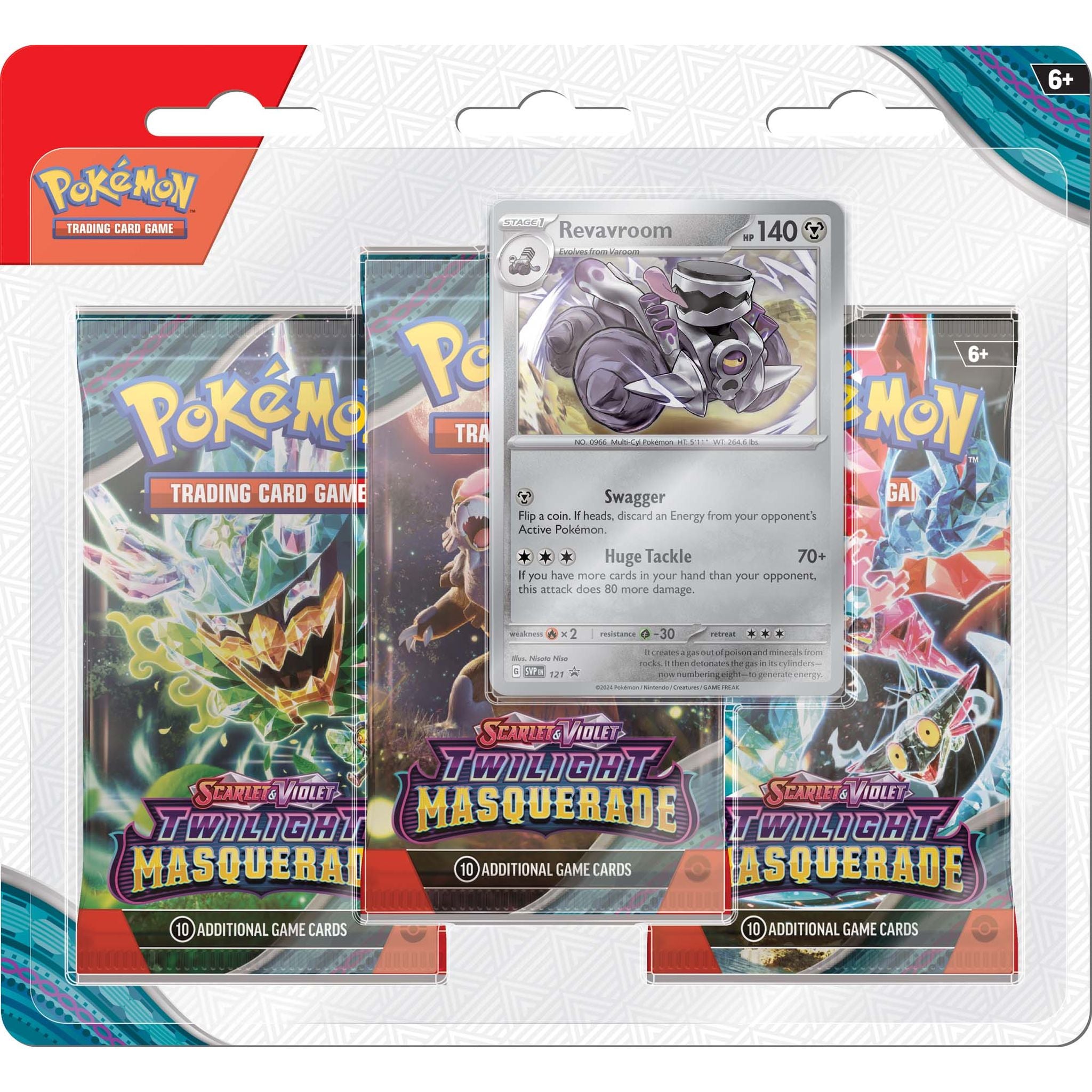Hot Deal: Pokémon TCG Scarlet & Violet 6 Twilight Masquerade Three Booster Blister Set with Assorted Styles
