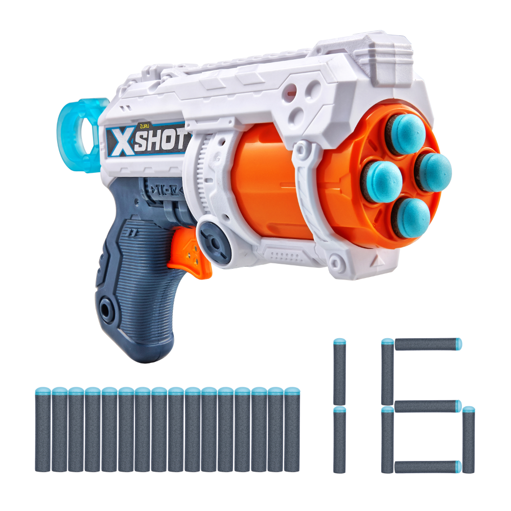 ZURU X Shot Excel Fury 4 Blaster - 16 Darts Included, Fast Firing!