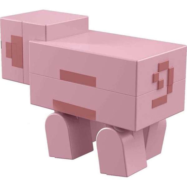 Authentic Minecraft Pig Fusion Figures for Interactive Building Fun