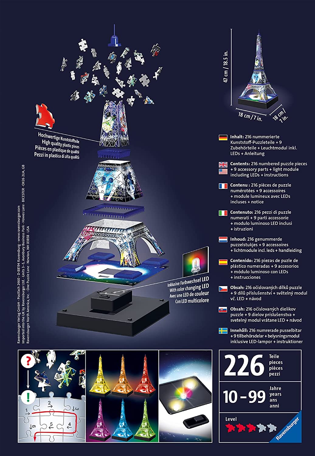Amazing Ravensburger 3D Puzzle: Mickey & Minnie Eiffel Tower with 216 Pieces