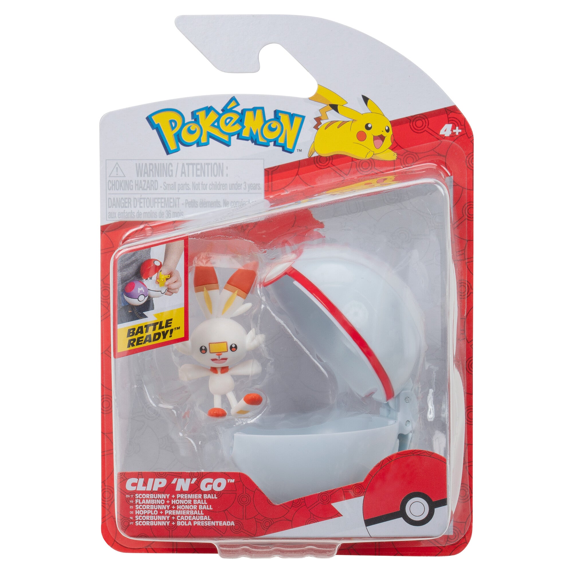 Pokemon Clip N Go Set: Scorbunny with Premier Ball