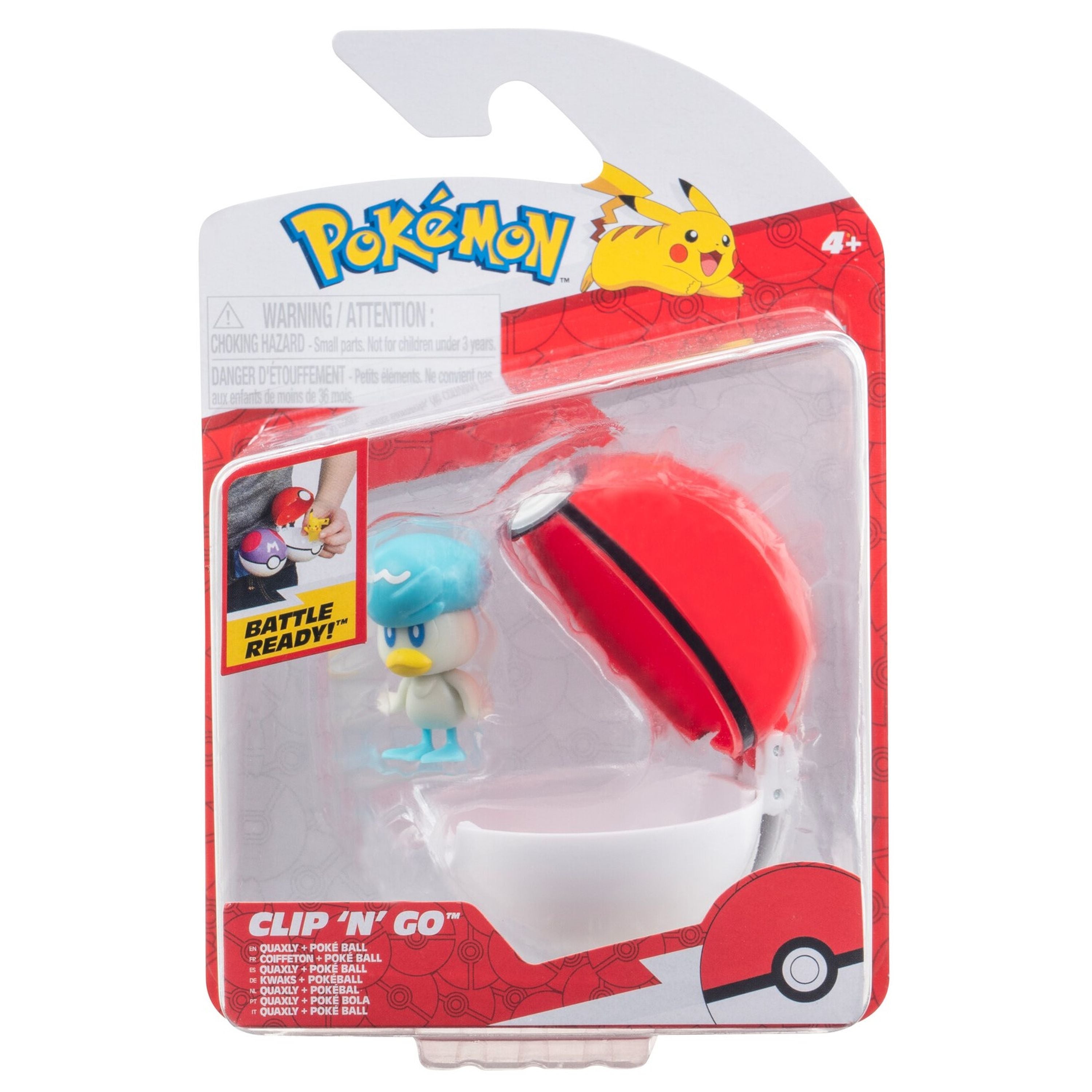 Hot! Pokemon Clip N Go Quaxly & Poké Ball Set