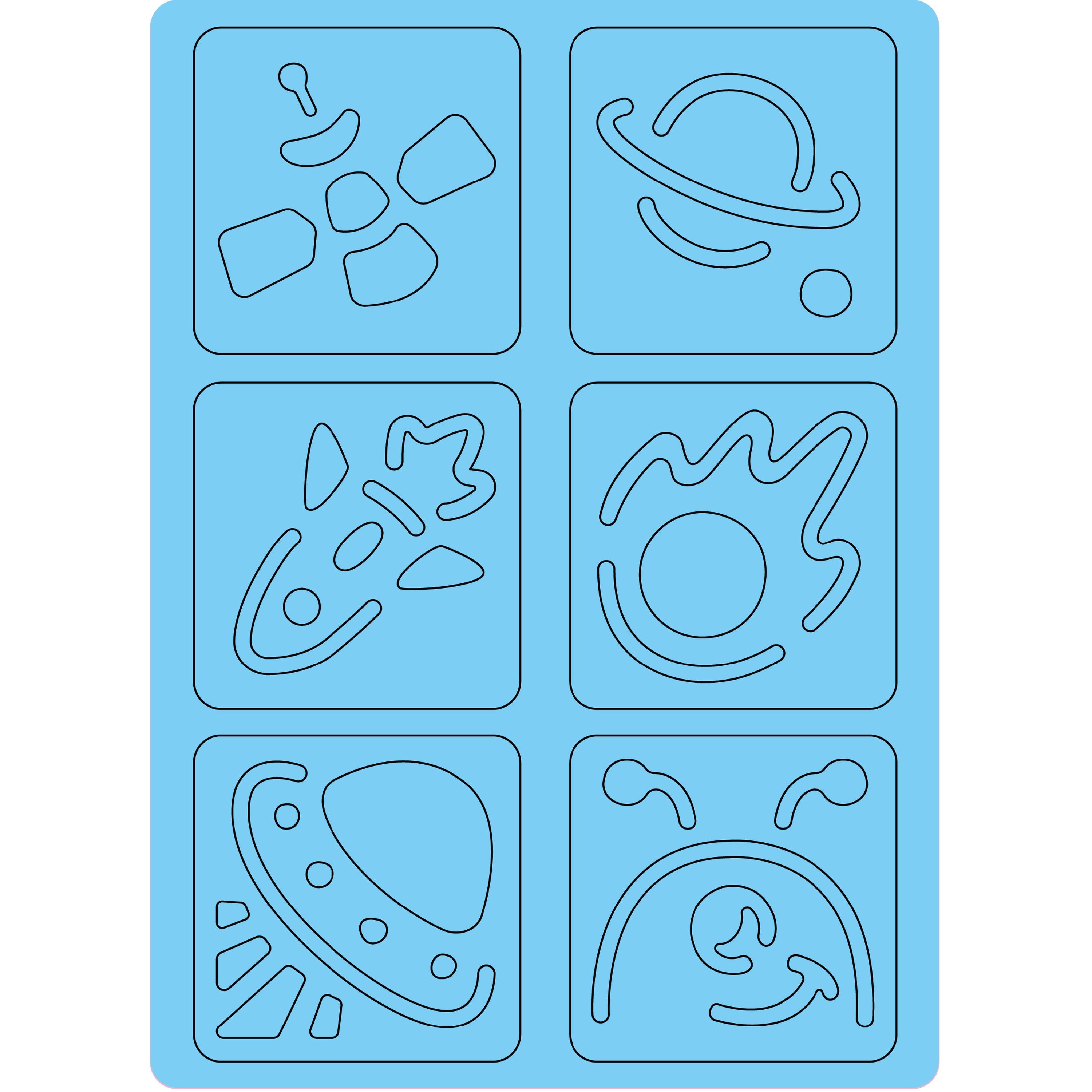 Amazing Space Scratch Drawing Kit with 8 Space-themed Stencils - Great for Kids!