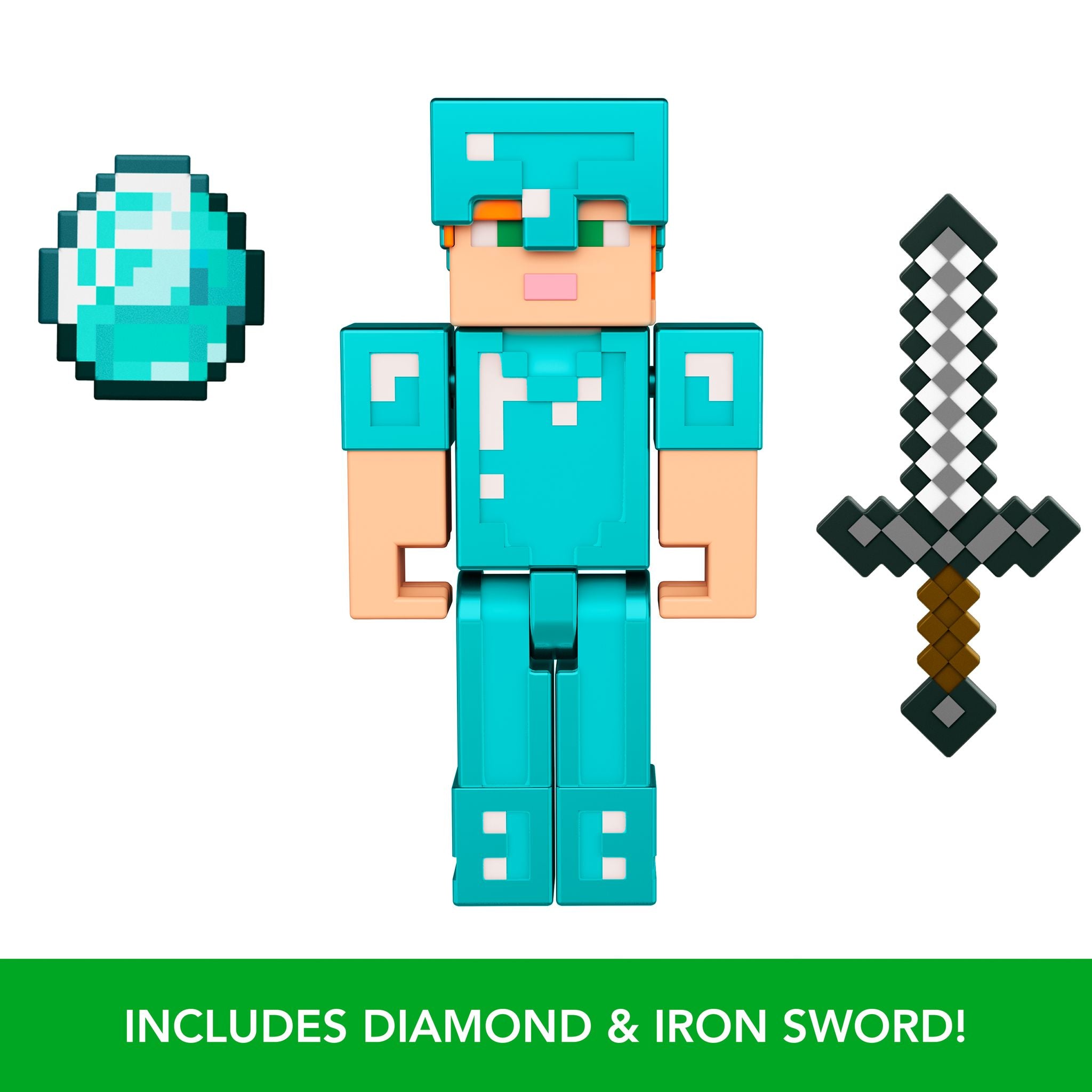 Hot Sale! 3.25-Inch Minecraft Action Figure - Alex Wearing Diamond Armor