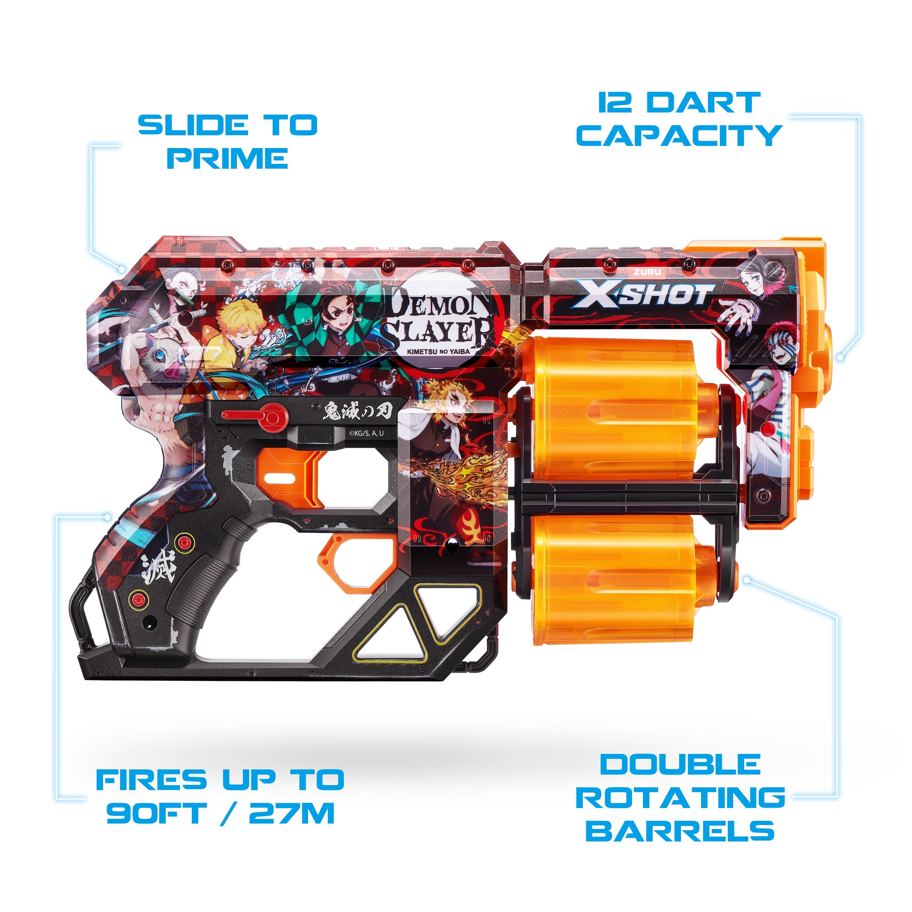 ZURU X Shot Demon Slayer Dread Skins with 12 Darts for Endless Fun