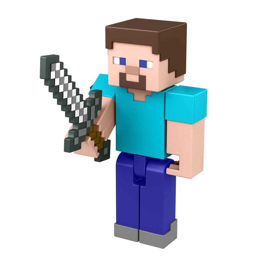 Hot! Minecraft Steve with Sword Build-A-Portal Figure