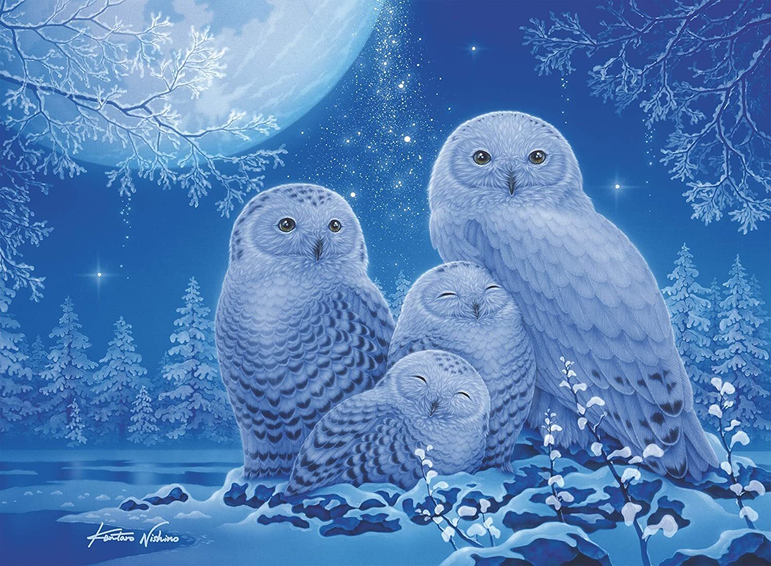 Ravensburger 500-Piece Owls in the Moonlight Jigsaw Puzzle from Starline Series - Premium Quality Fun!