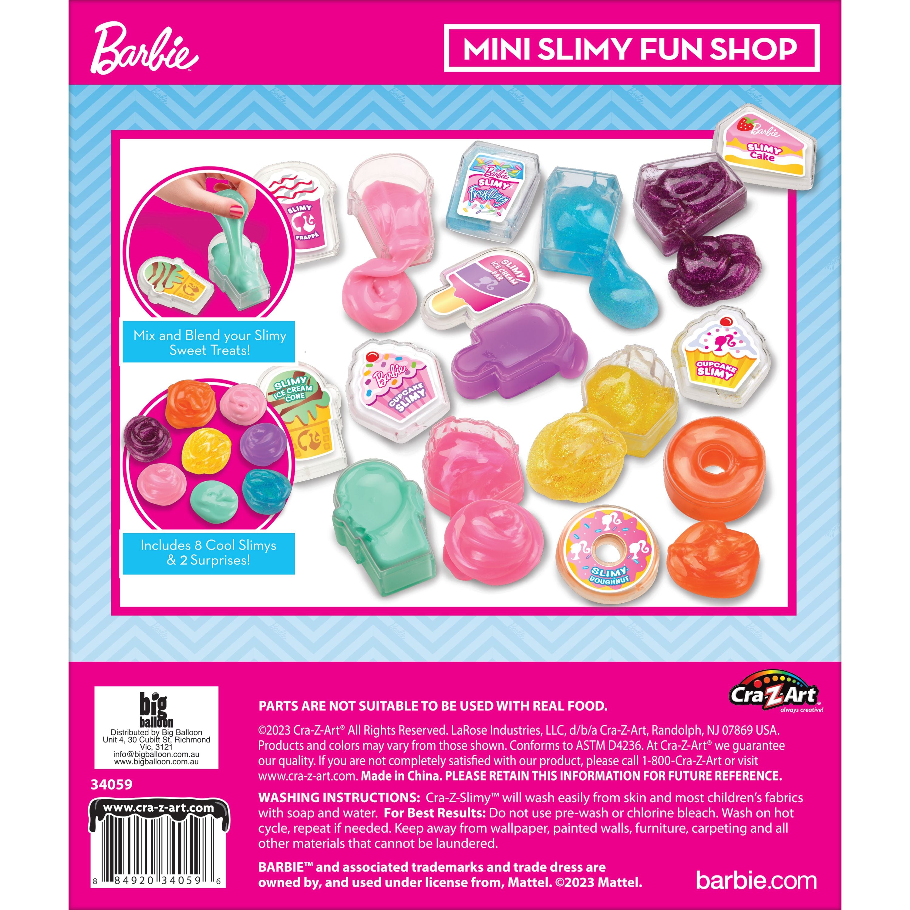 Hot Sale! Cra-Z-Art Barbie Themed Slimy Mini Containers for Kids Aged 6+