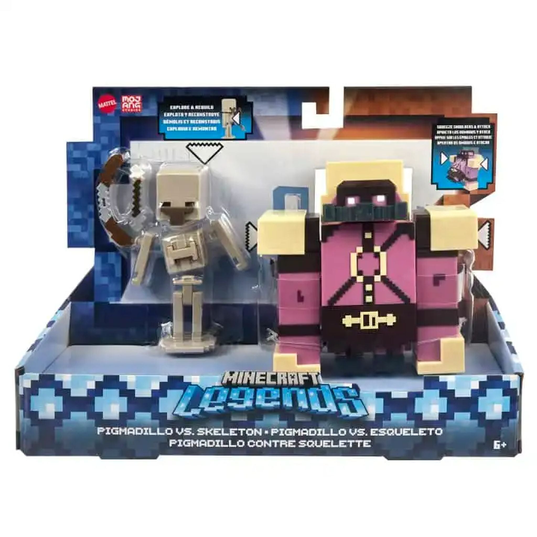 2-Pack 3.25-Inch Minecraft Legends Fidget: Pigmadillo Vs. Skeleton - Hot Pick for 2023