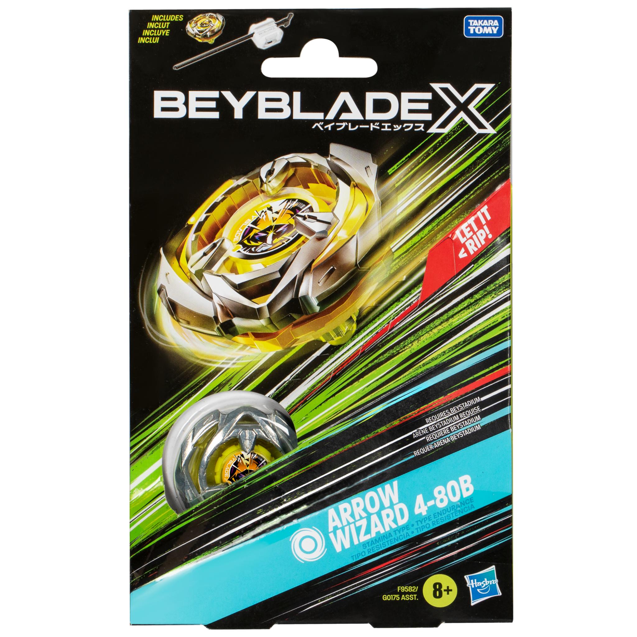 Beyblade X Starter Pack - Arrow Wizard 4-80B Right-Spin Stamina Top Set