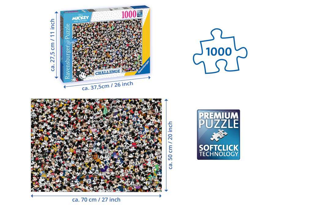 Ravensburger 1000-Piece Disney Mickey Mouse Puzzle Challenge