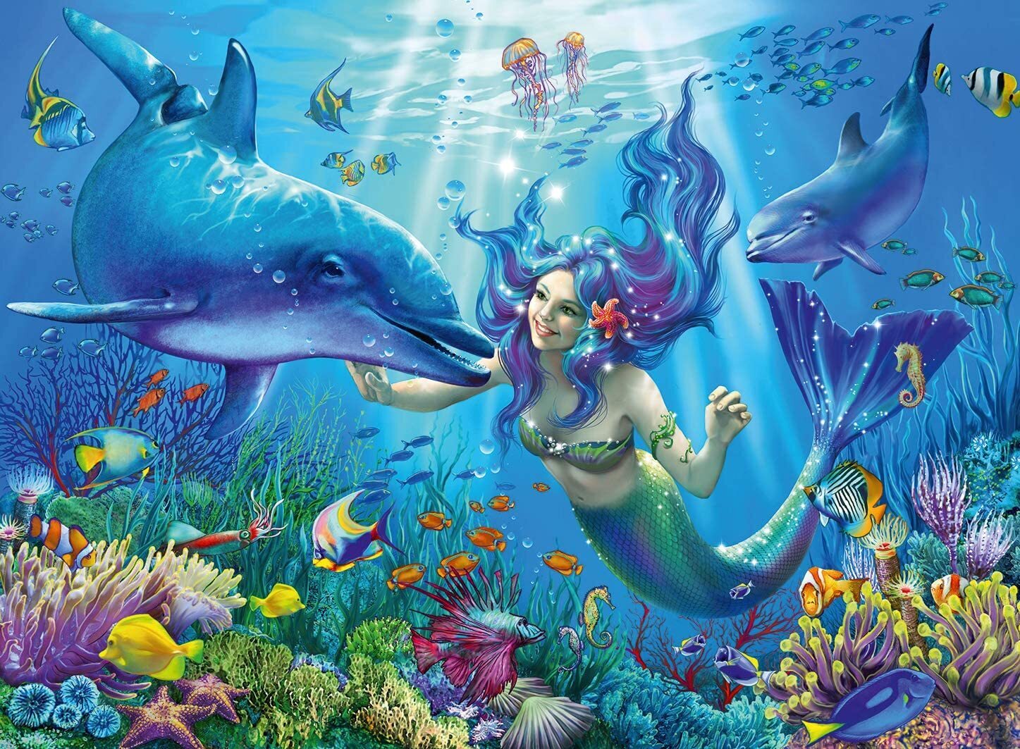 Ravensburger Glow - in - the - Dark Underwater Paradise 200 - Piece XXL Puzzle, Great for Ages 8+