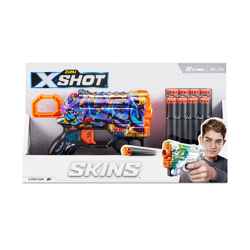ZURU X Shot Skins Menace - Hot Dart Blaster for Spray Tag Battle