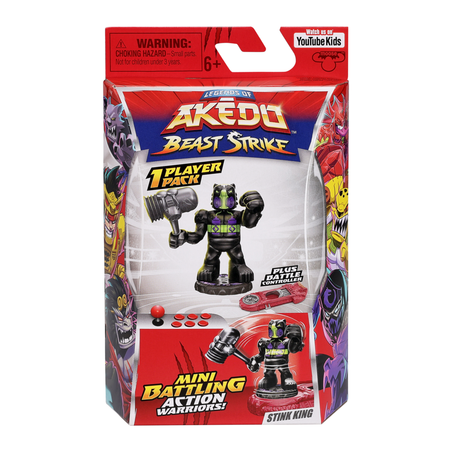 Akedo Beast Strike 1-Player Pack with Battle Controller - The Mighty Stink King