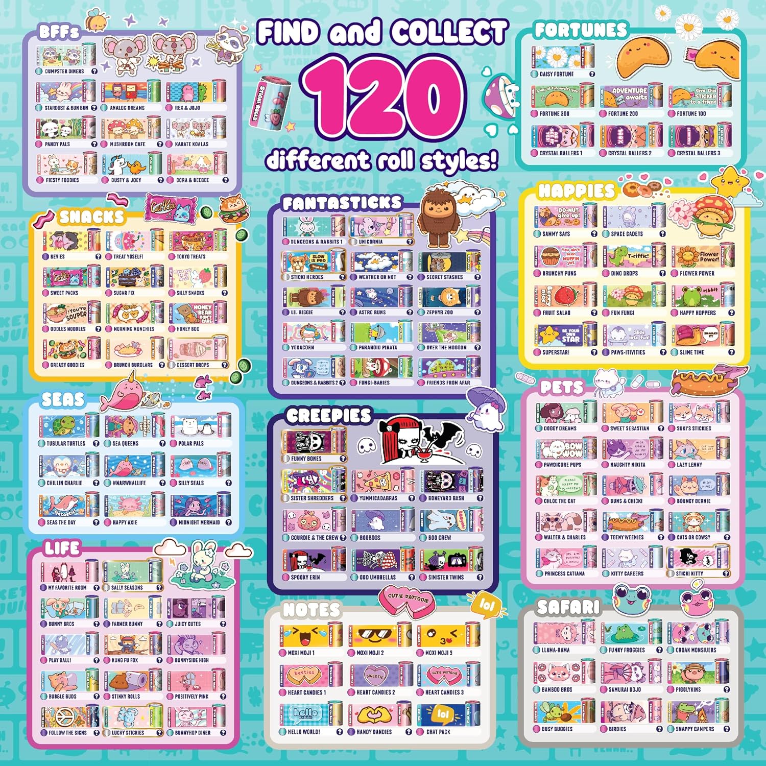 Sticki Rolls Collectible Sticki Book Pack with Holographic Stickers