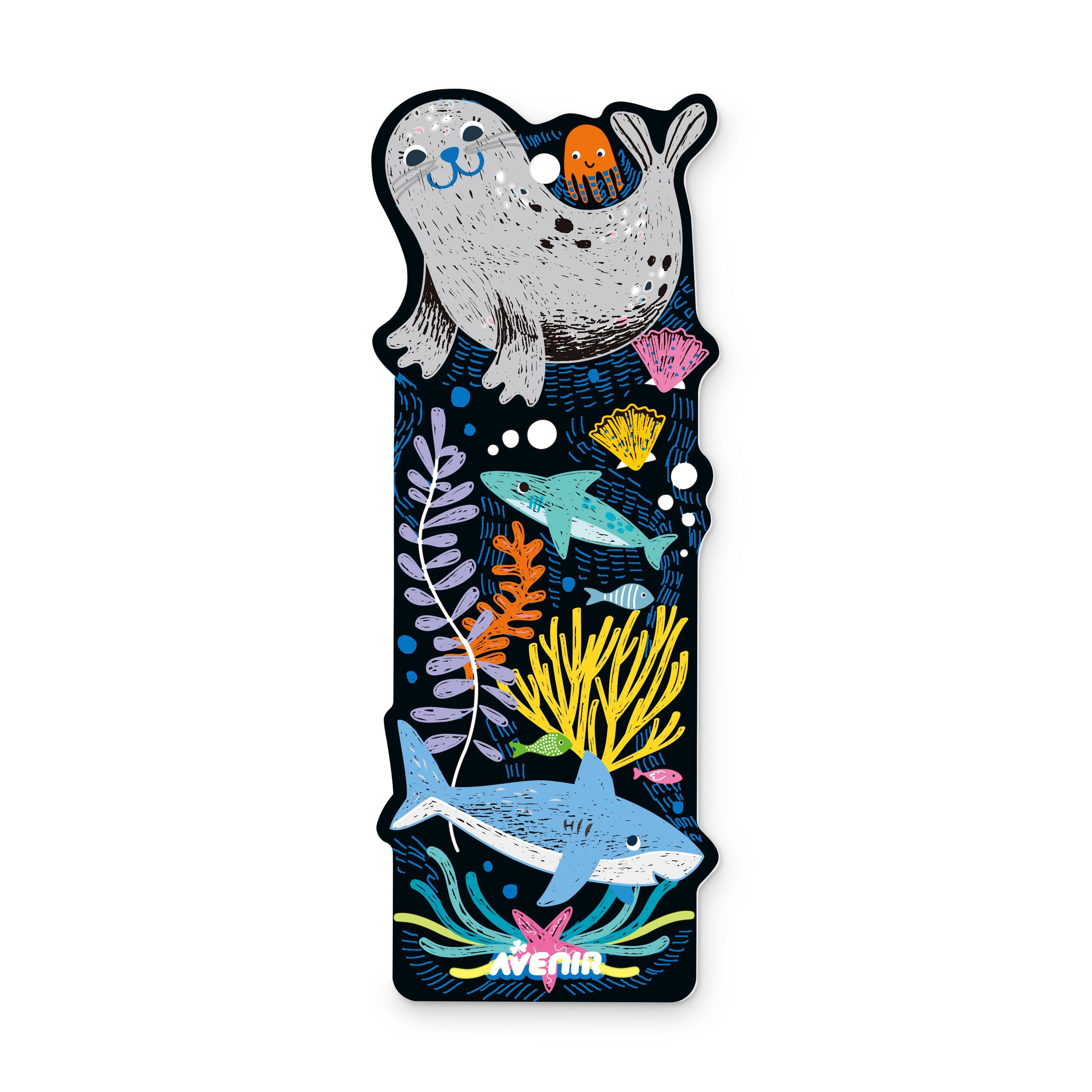 Customizable Sea Animal Scratch Bookmarks for Kids Aged 3 and Up