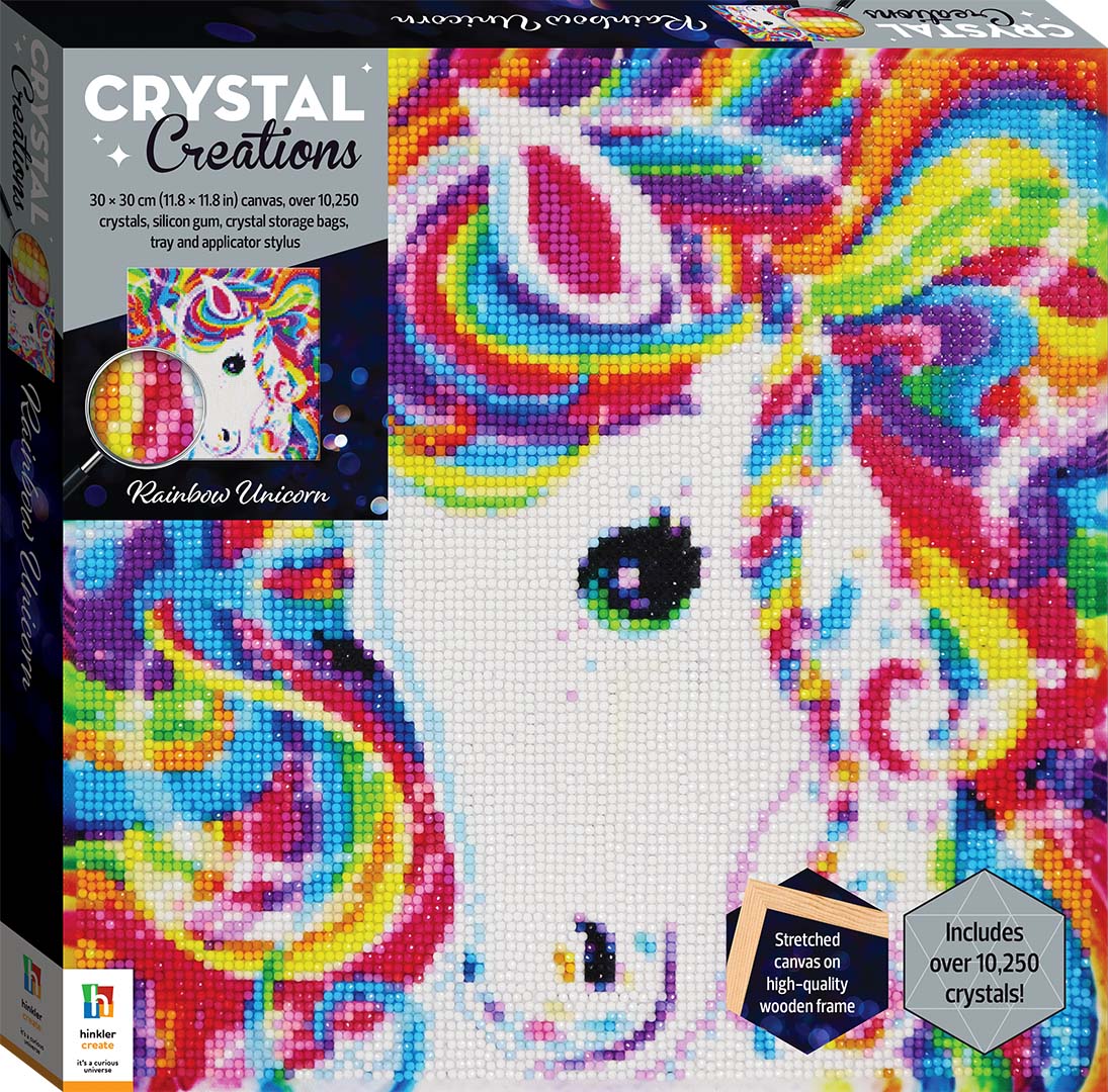 Crystal Creations: Rainbow Unicorn Canvas - Create Art Now!