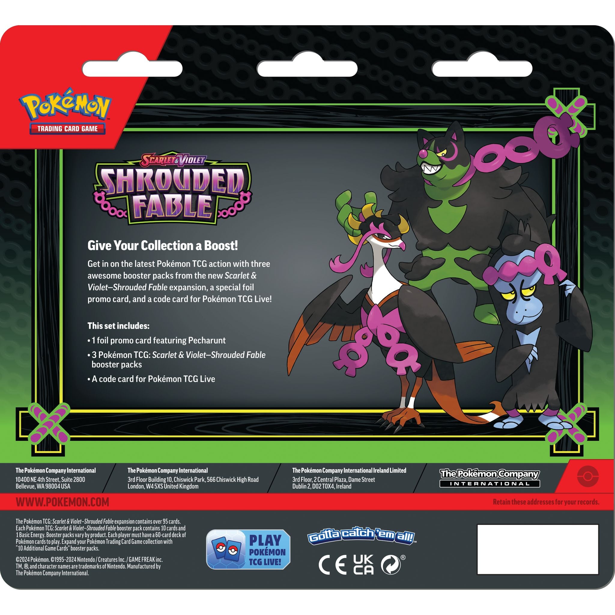 Pokemon TCG Scarlet & Violet 6.5 Shrouded Fable 3 - Pack Blister with Foil Promo