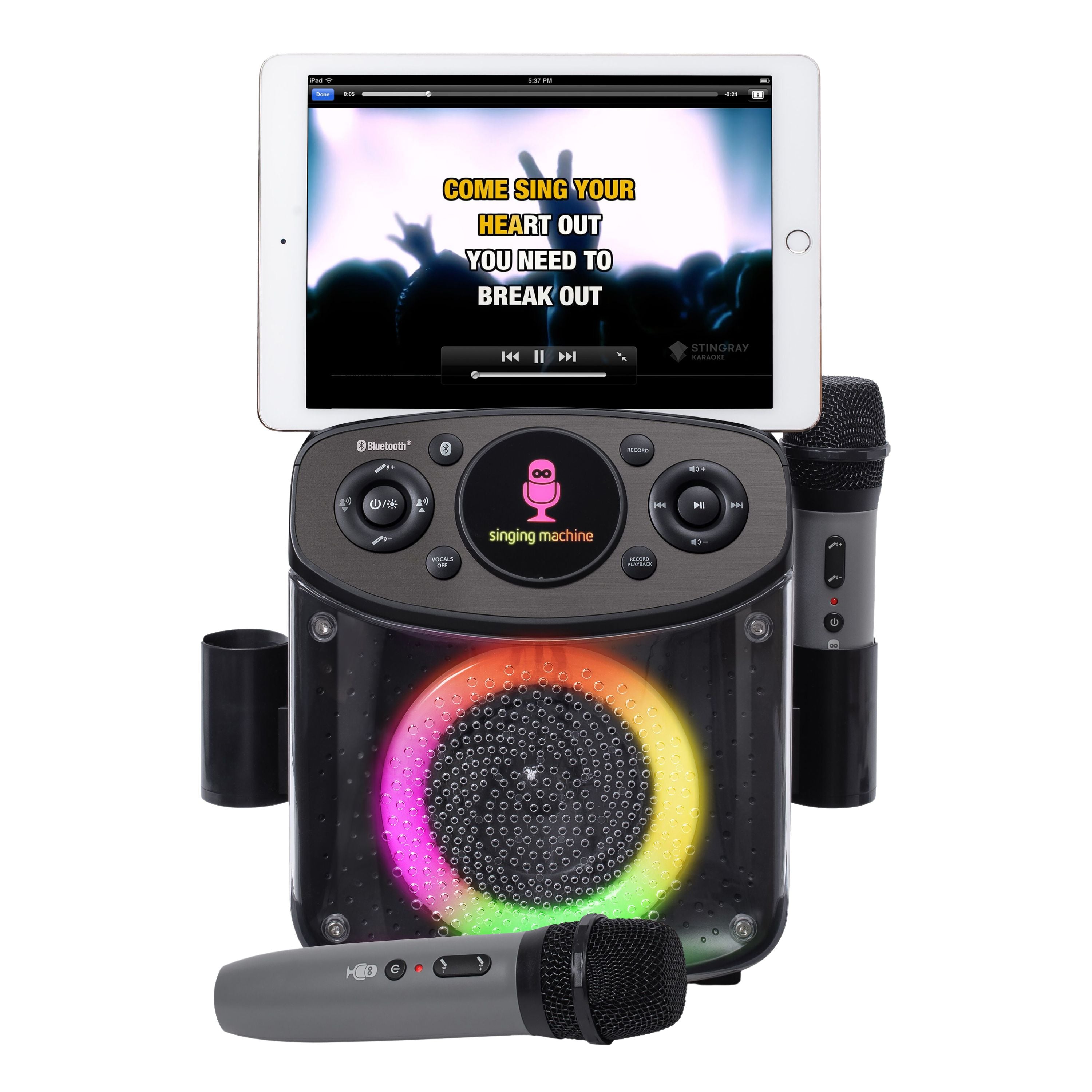 Hot Deal! Singing Machine Mini Bluetooth Karaoke Speaker with Sparkle Design
