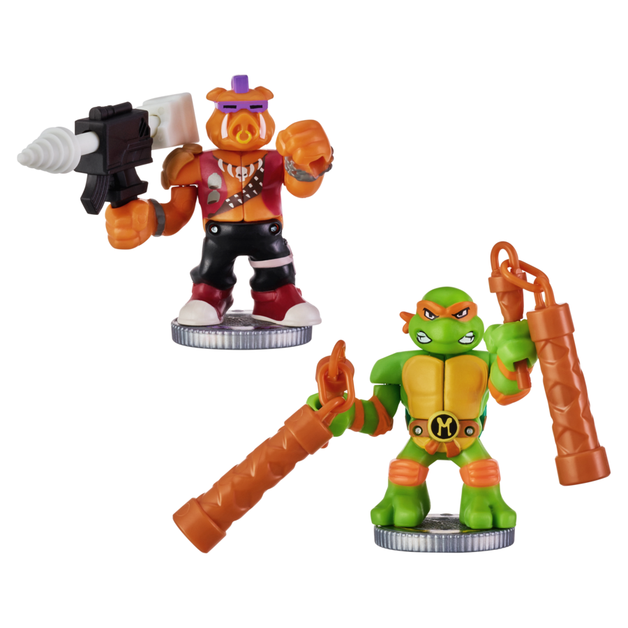Akedo Teenage Mutant Ninja Turtles S1 - Michelangelo Vs Bebop Versus Pack, Exclusive Battle Fun!