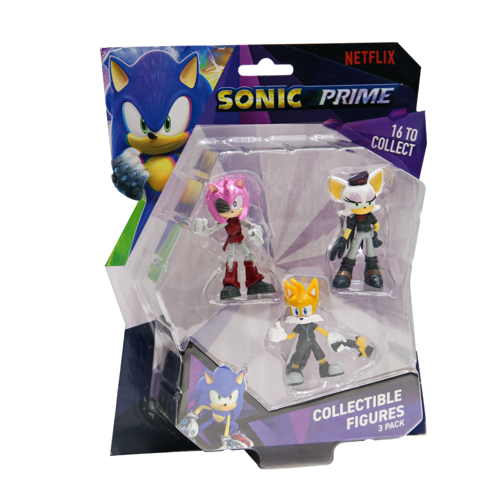 Assorted 3-Pack Sonic Prime Collectible Character Figures