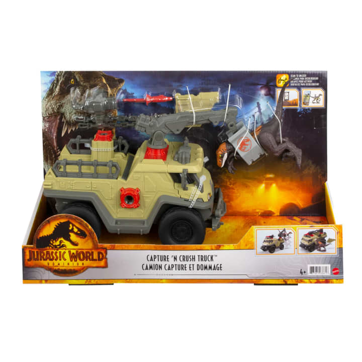 Hot! Jurassic World Capture 'N Crush Off - Road Truck