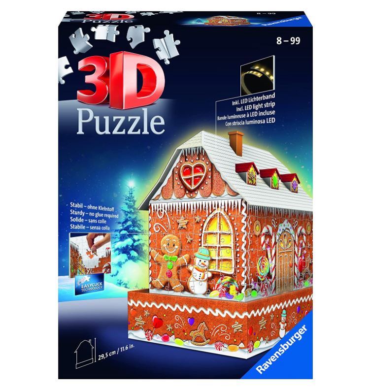 Hot Deal! Ravensburger 216-Piece Christmas Ginger Bread House Night Edition Puzzle
