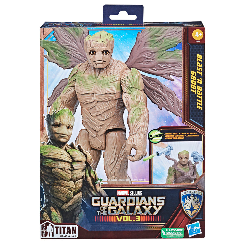 Marvel Guardians of the Galaxy Vol. 3 Titan Hero Series Deluxe Blast 'N Battle Groot Figure