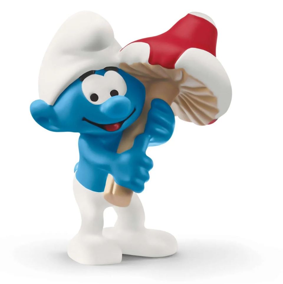 Schleich Collectible Smurf Figurine with a Rare Good Luck Charm