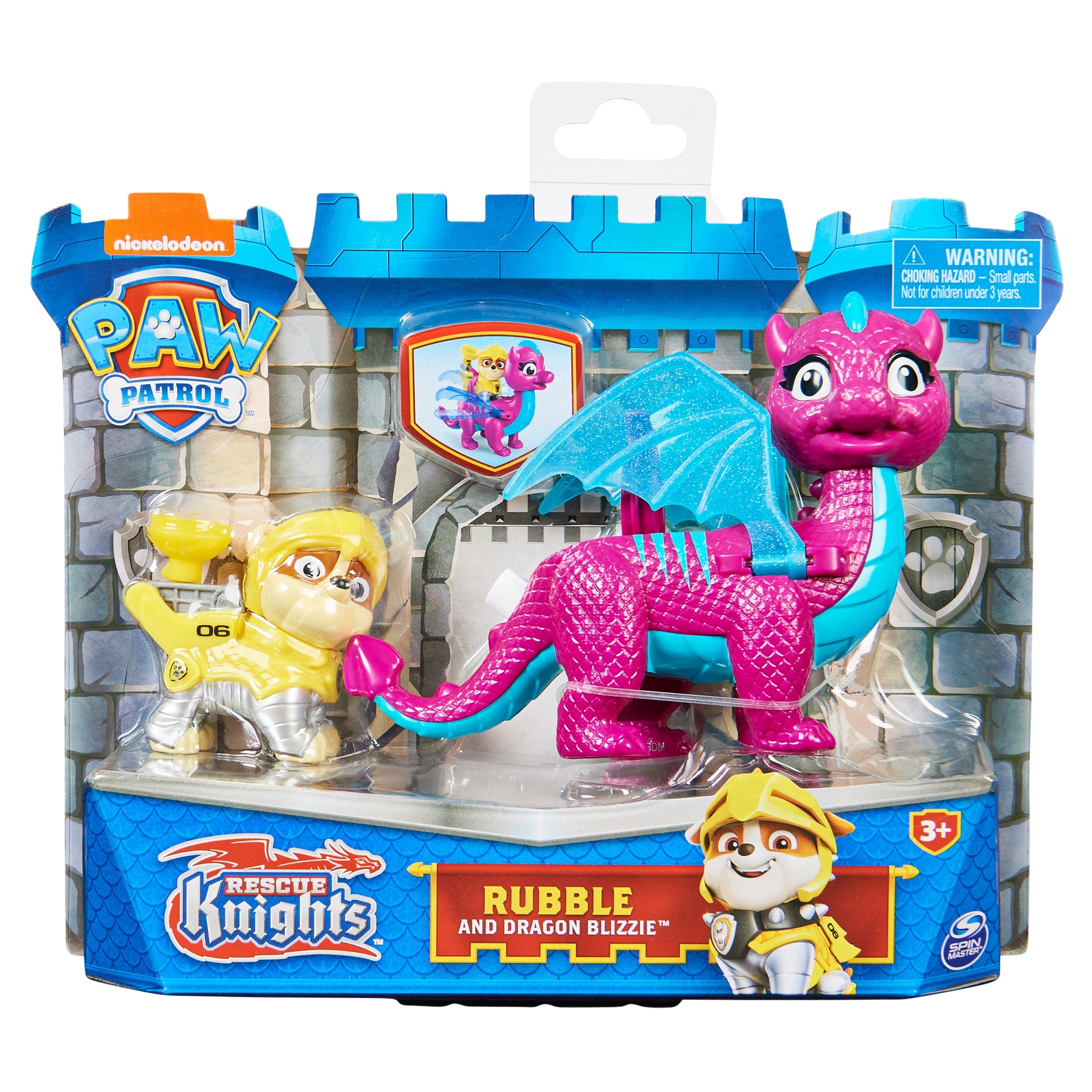 Hot Deal! PAW Patrol Rescue Knights Action Figures: Rubble and Dragon Blizzie Set