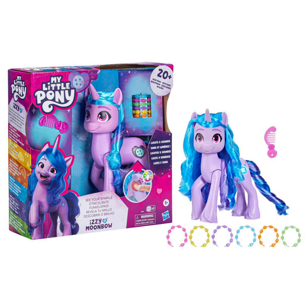 Hot! My Little Pony Izzy Moonbow - 8-Inch Sparkle - Revealing Unicorn Toy for Kids