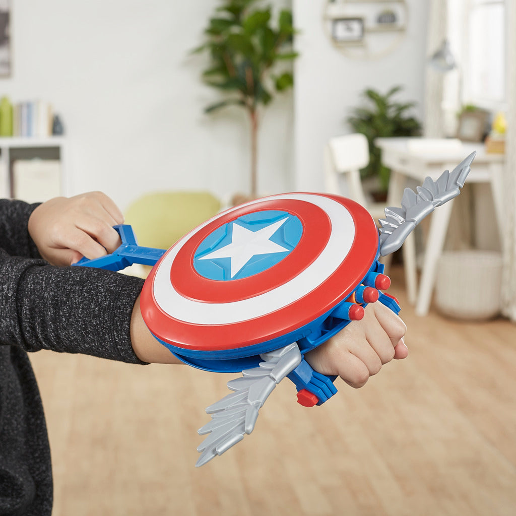 Hot! Marvel Mech Strike Mechasaurs Captain America Redwing Nerf Blaster Toy for Kids