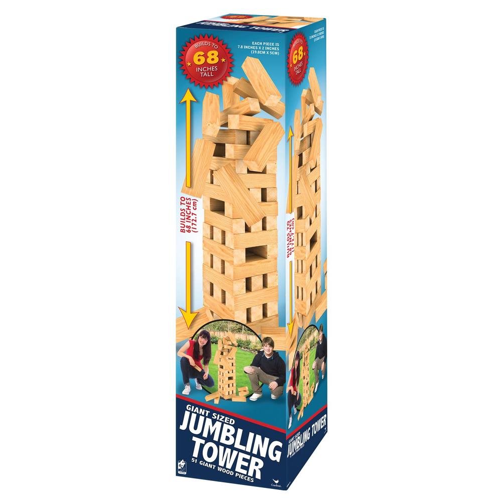 Hot Sale! 68-Inch (172.7cm) Giant Wooden Jumbling Tower with 51 Oversized Blocks