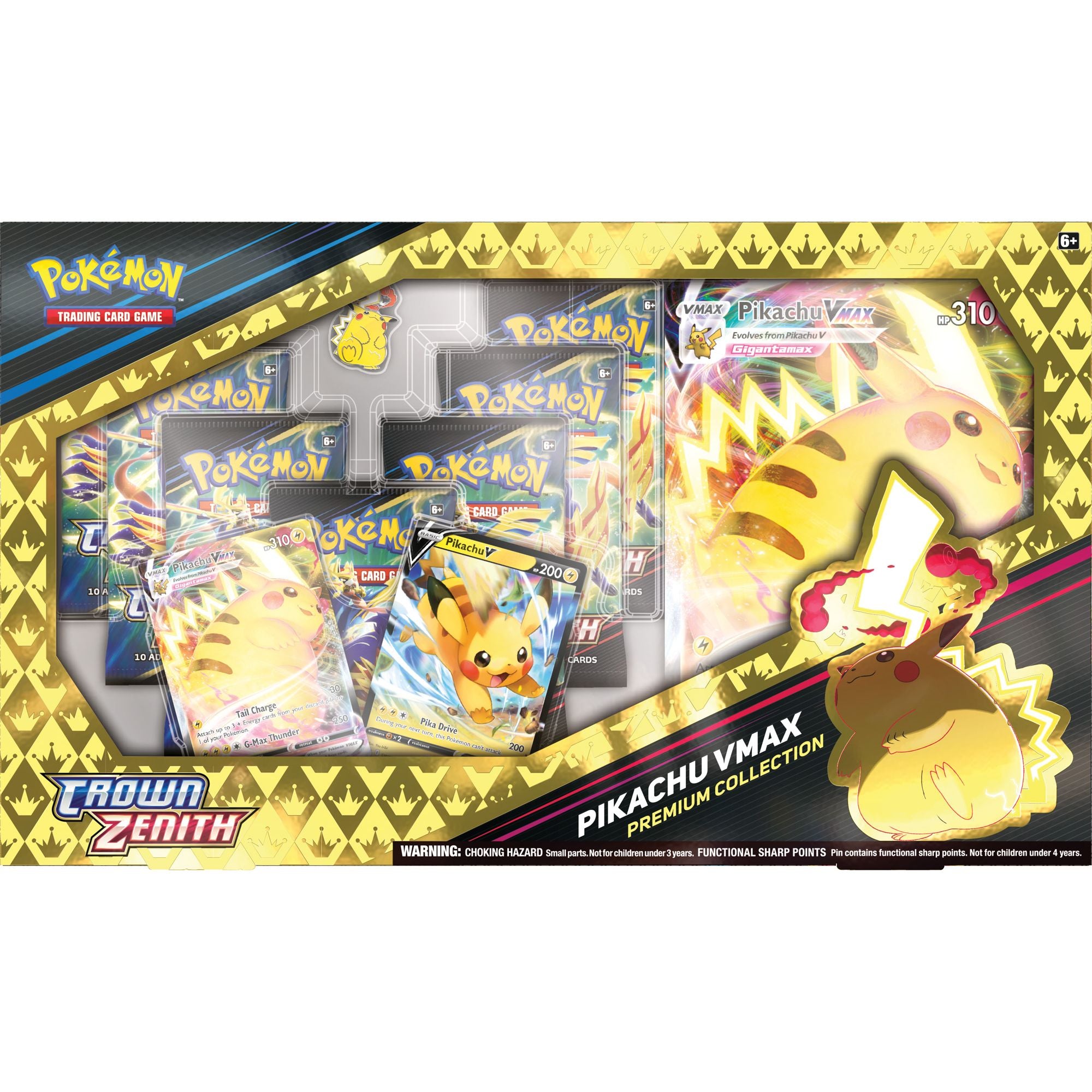 Hot Deal! Premium Pokemon TCG Crown Zenith Pikachu VMAX Indy Exclusive Collection