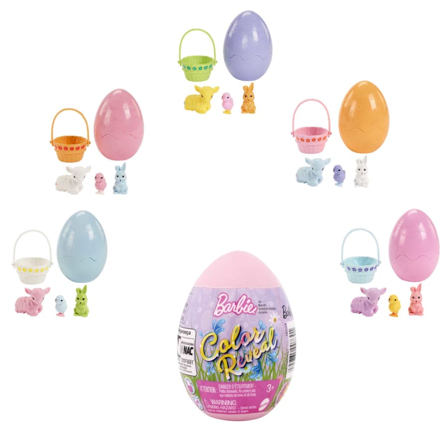Assorted Colors Barbie Color Reveal Easter Egg Sets