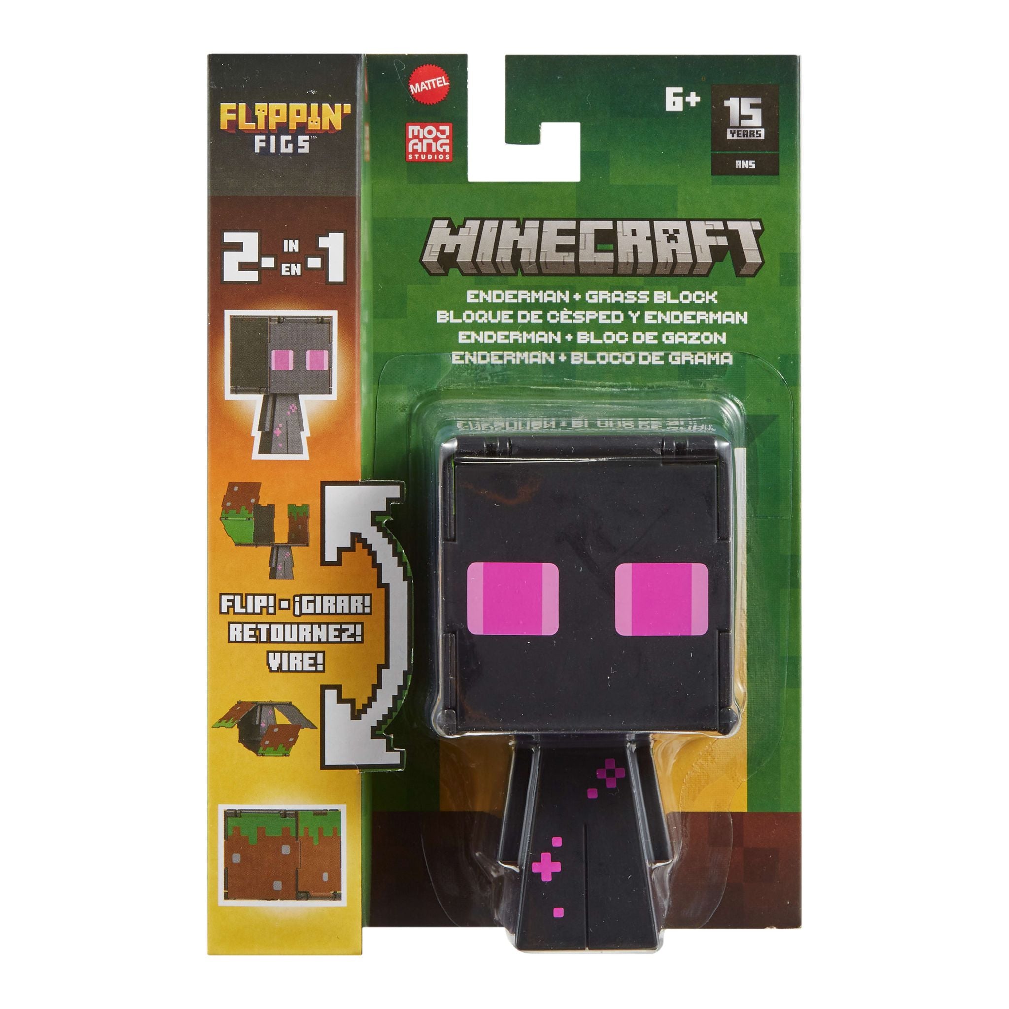 Minecraft Flippin' Figs - Enderman and Grassblock Collectible Figures