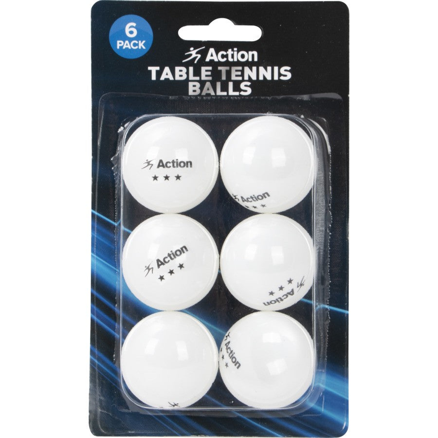 6-Pack High-Bounce ABS Action Sports Table Tennis Balls for Play and Training