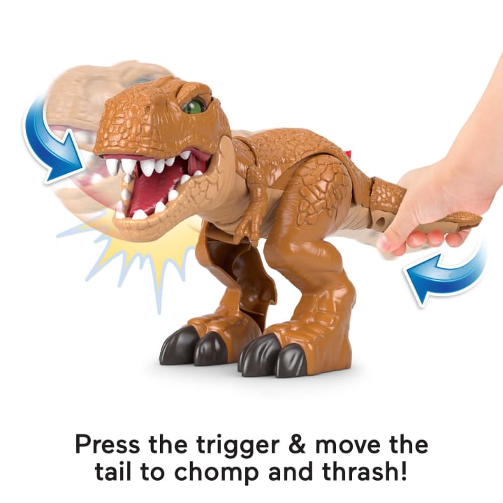 Fisher-Price Imaginext Jurassic World Thrashing Action T-Rex Toy for Preschoolers