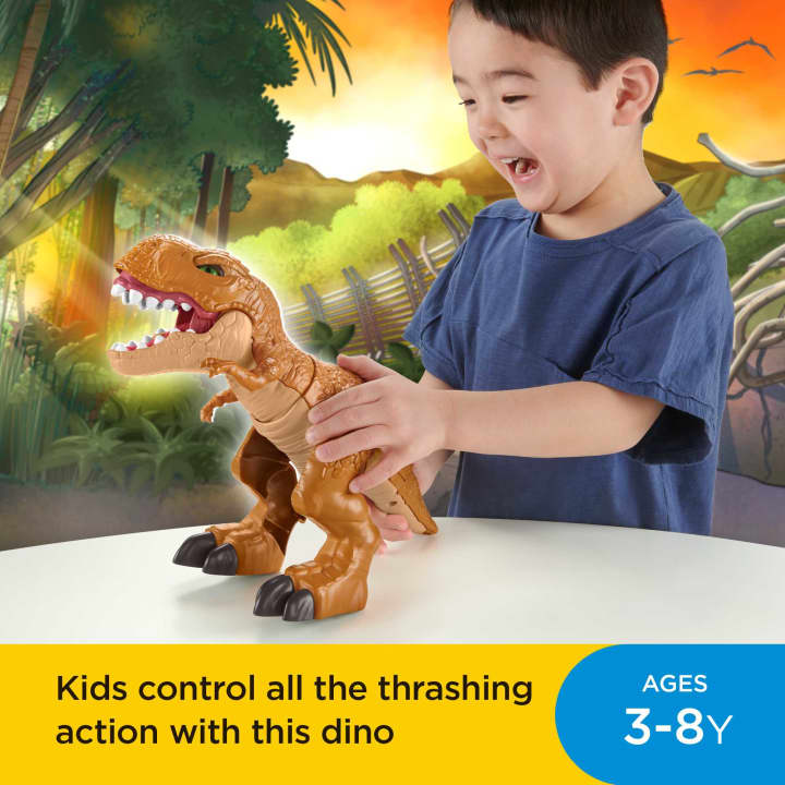 Fisher-Price Imaginext Jurassic World Thrashing Action T-Rex Toy for Preschoolers
