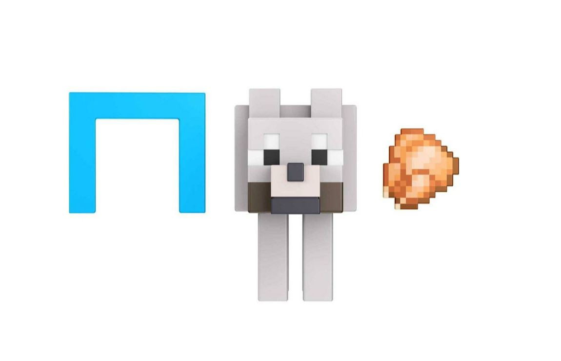 Hot! Minecraft 3.25 - inch Wolf Build - A - Portal Action Figure