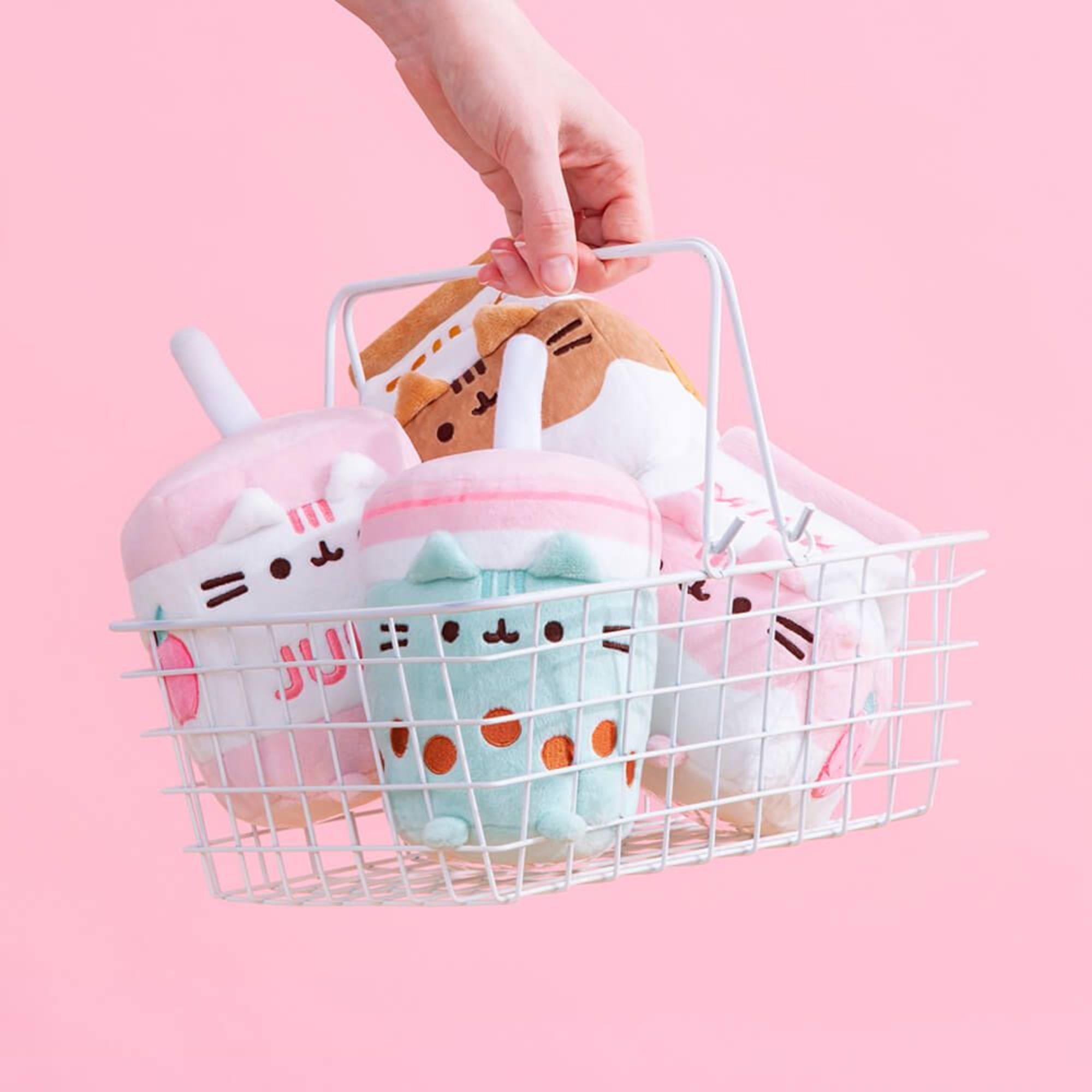 Hot Sale! 12cm Pusheen Plush as Chocolate Milk Sipping Character