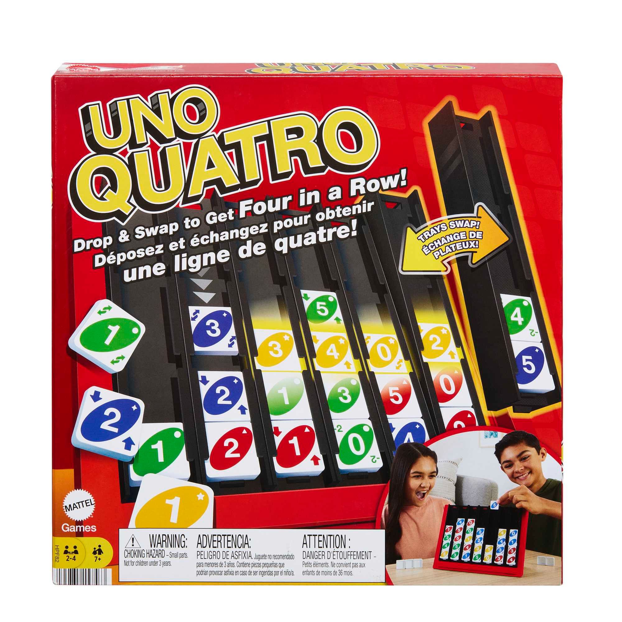 UNO Quatro - An Exciting Family Card Game Combining Four - in - a - Row and Color/Number Matching